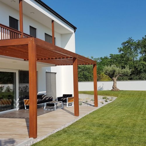 Pergola,Over,Terrace,And,Home,Garden